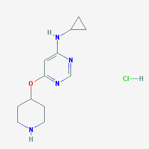 N-cyclopropyl-6-(piperidin-4-yloxy)pyrimidin-4-amine hydrochloride