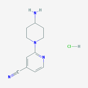 4-Amino-3,4,5,6-tetrahydro-2H-[1,2']bipyridinyl-4'-carbonitrile hydrochloride