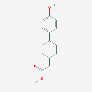 Cyclohexaneacetic acid, 4-(4-hydroxyphenyl)-, Methyl ester, cis-